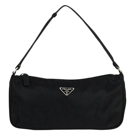 prada black nylon pochette|farfetch prada bags.